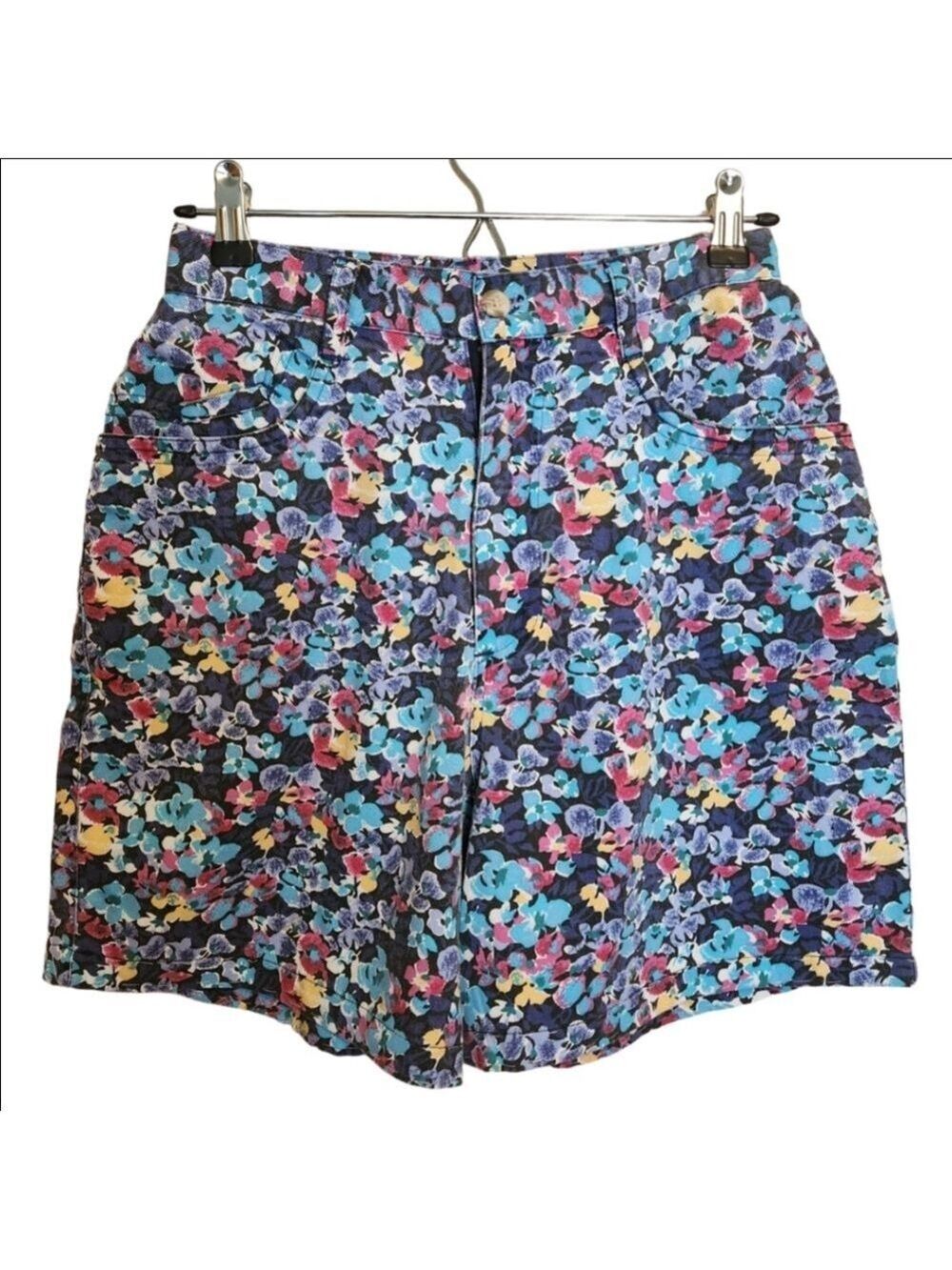 VINTAGE 80s PRIDES LANDING FLORAL ULTRA HIGH-RISE SHORTS SIZE 6/8